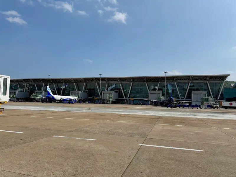 The terminal and apron at Chennai International Airport