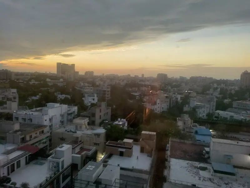 The rooftops of T. Nagar at dusk, Chennai